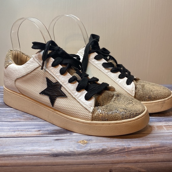 White Raven Rowan White/Gold/Snake Star Sneaker - Picture 4 of 12